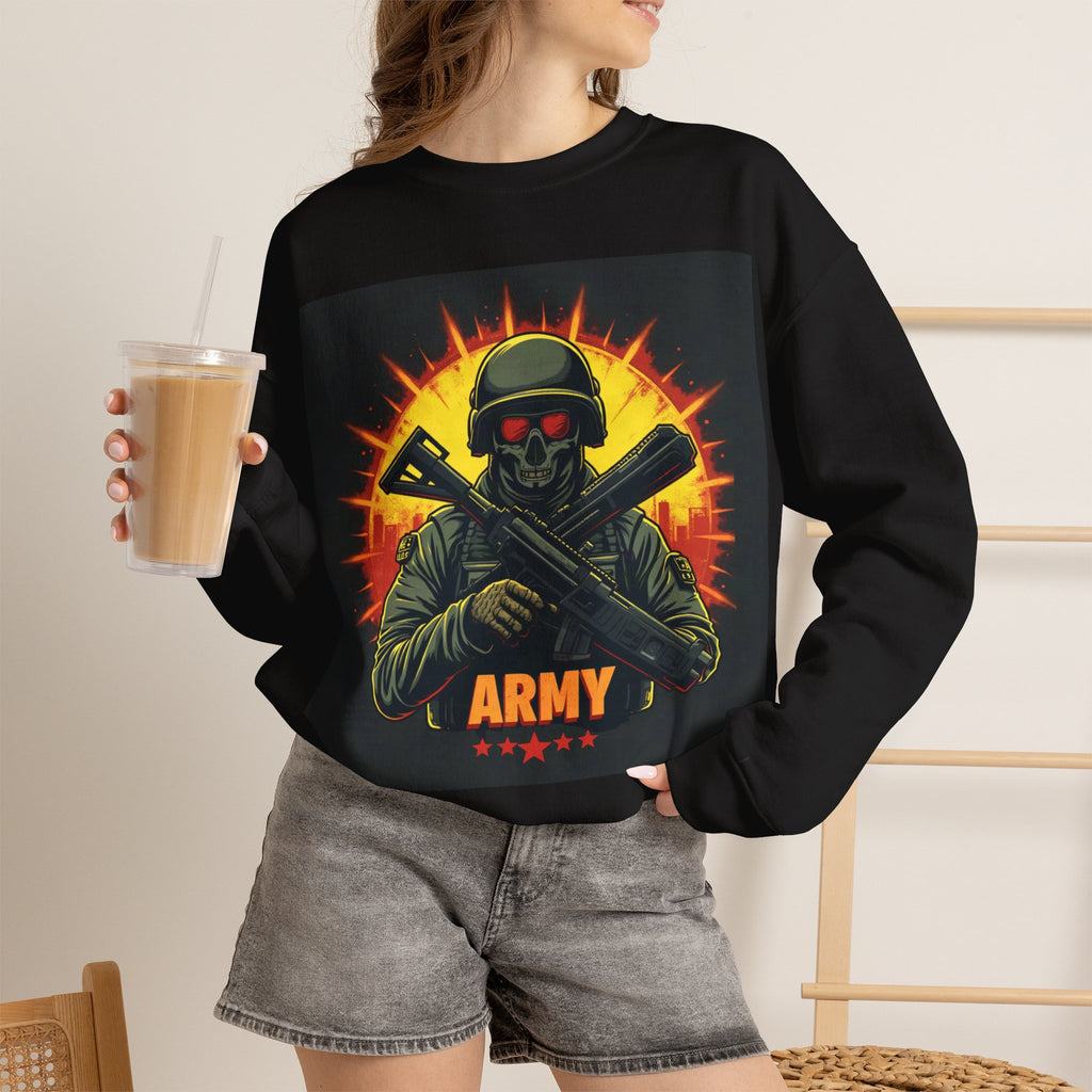 Army Tribute Skull Graphic Sweatshirt | Intuition Within