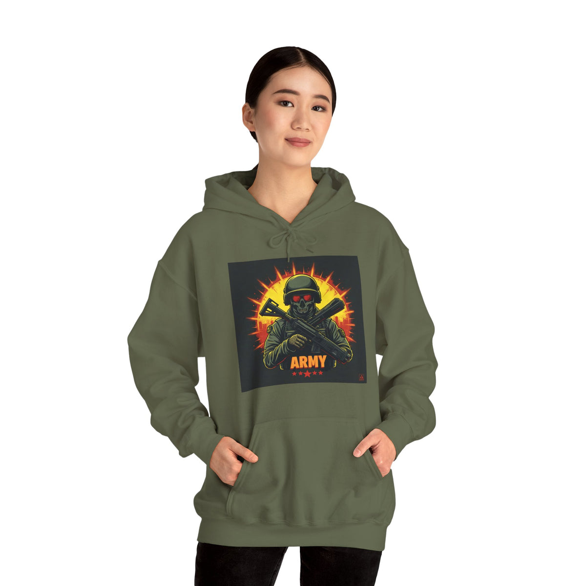 Army Tribute Skull Soldier Hoodie | Intuition Within