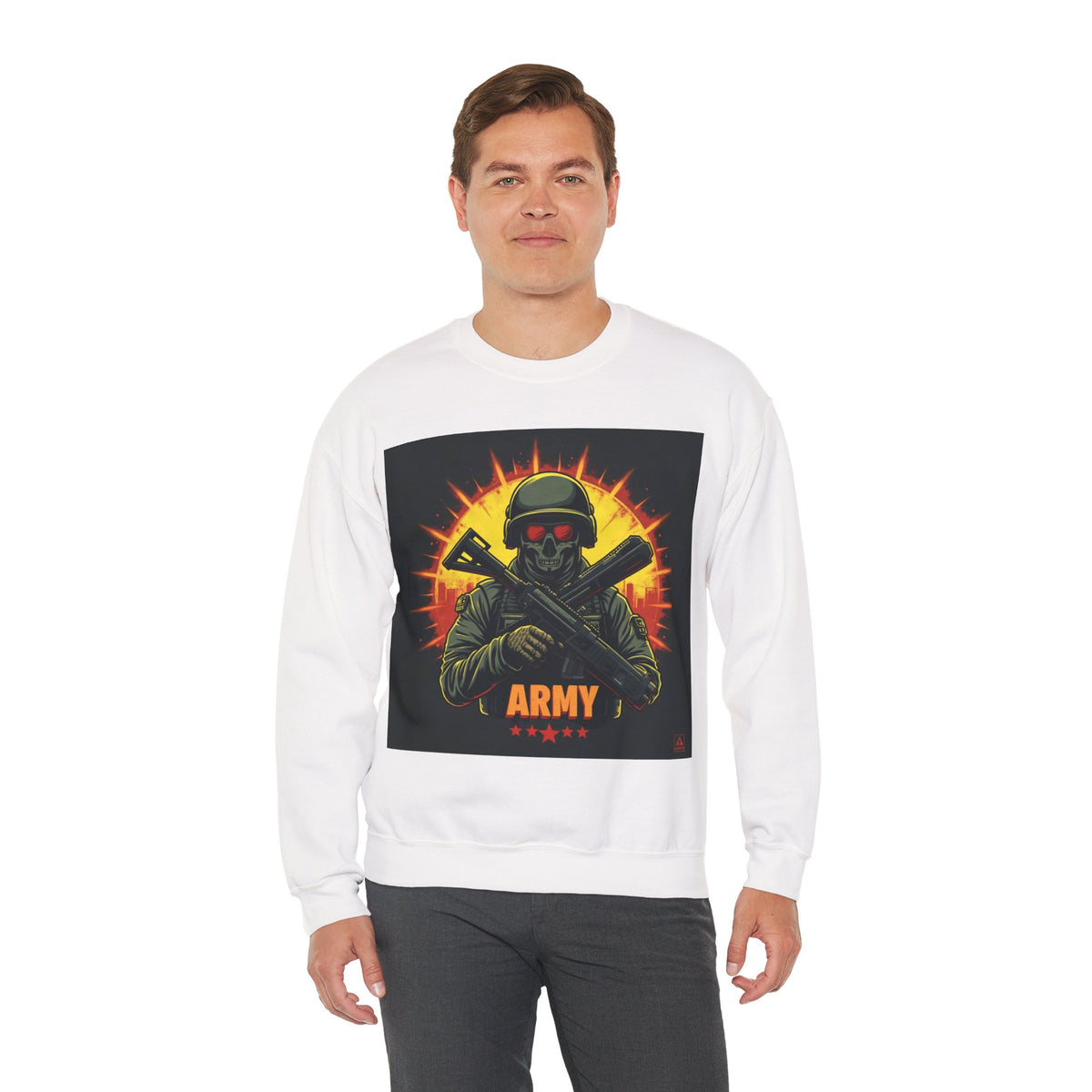 Army Tribute Skull Graphic Sweatshirt | Intuition Within