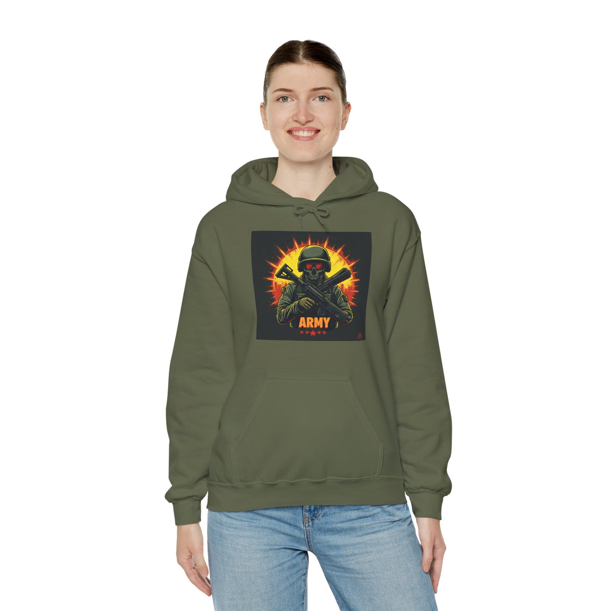 Army Tribute Skull Soldier Hoodie | Intuition Within