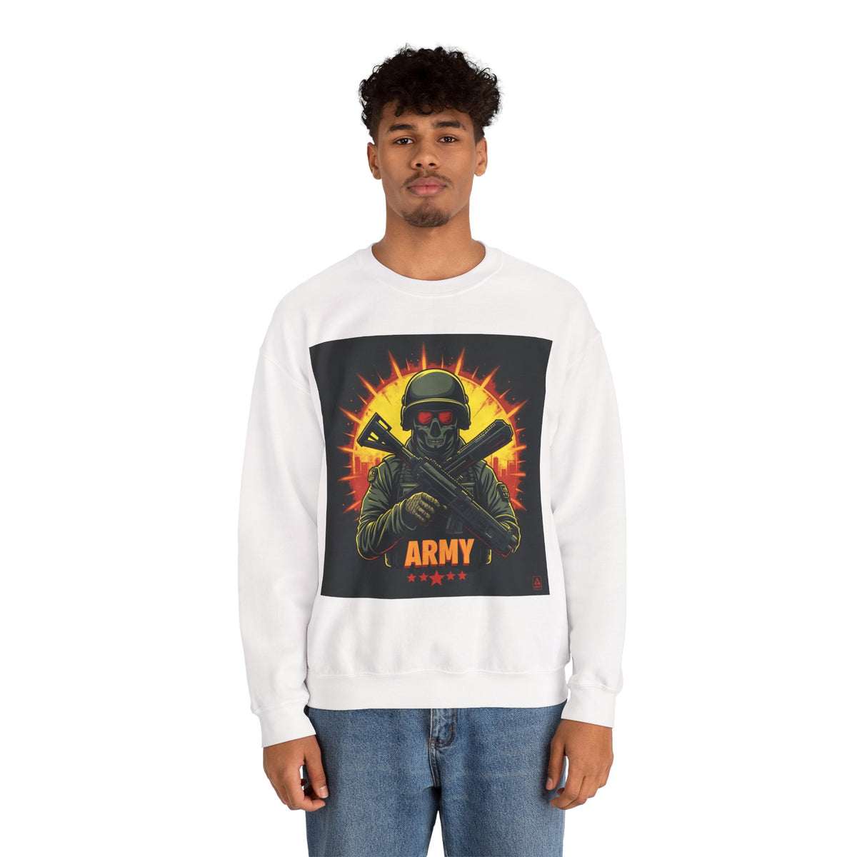 Army Tribute Skull Graphic Sweatshirt | Intuition Within