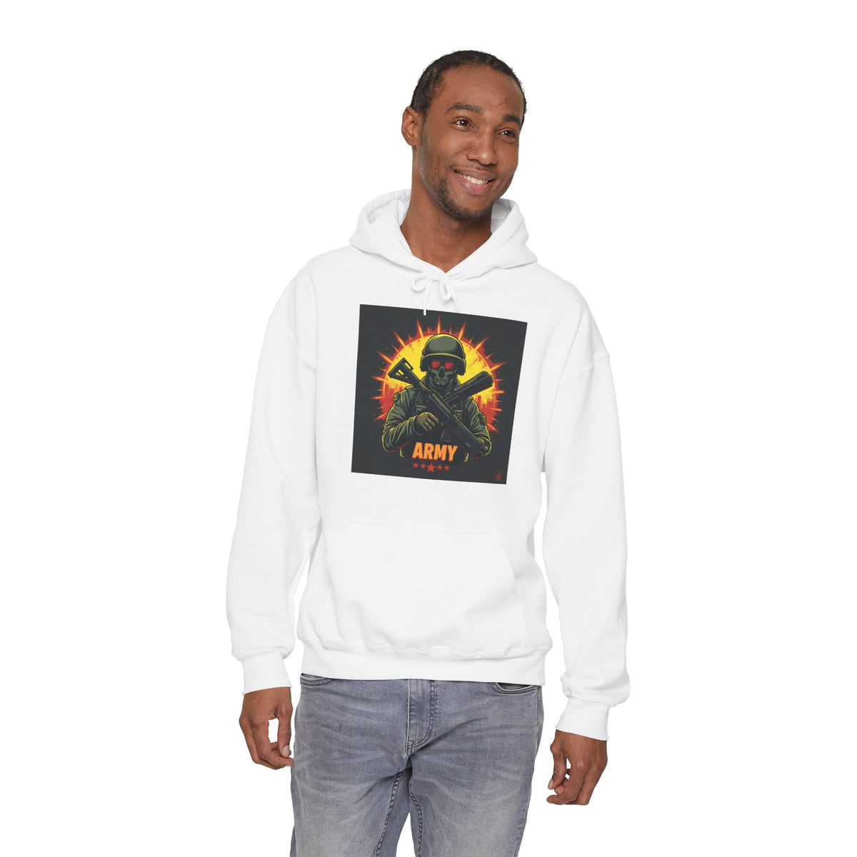Army Tribute Skull Soldier Hoodie | Intuition Within