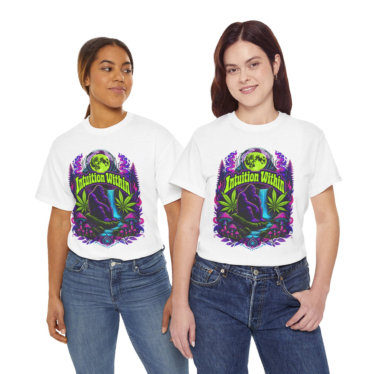 Moonlit Bigfoot Waterfall Graphic Tee