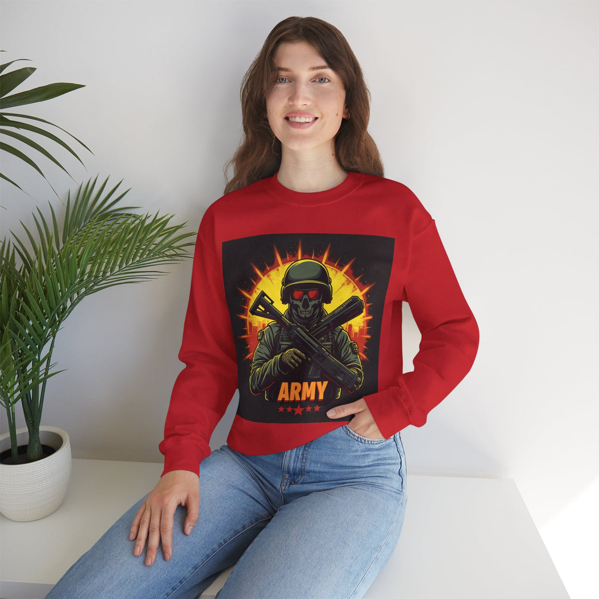 Army Tribute Skull Graphic Sweatshirt | Intuition Within