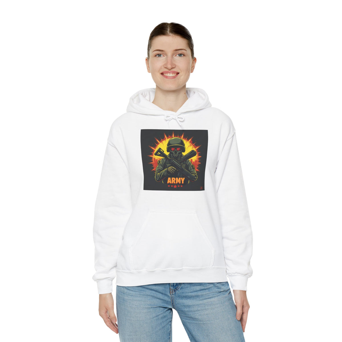 Army Tribute Skull Soldier Hoodie | Intuition Within