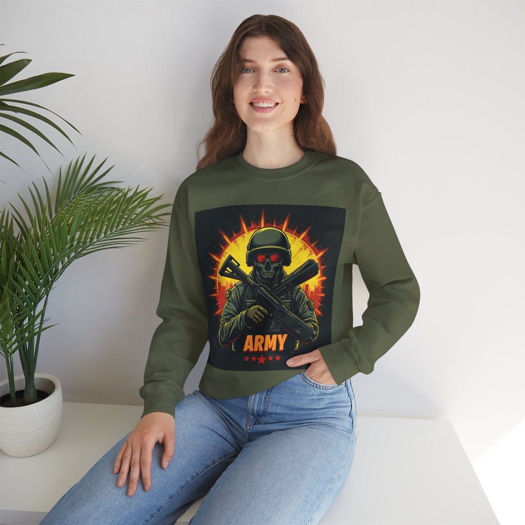 Army Tribute Skull Graphic Sweatshirt | Intuition Within