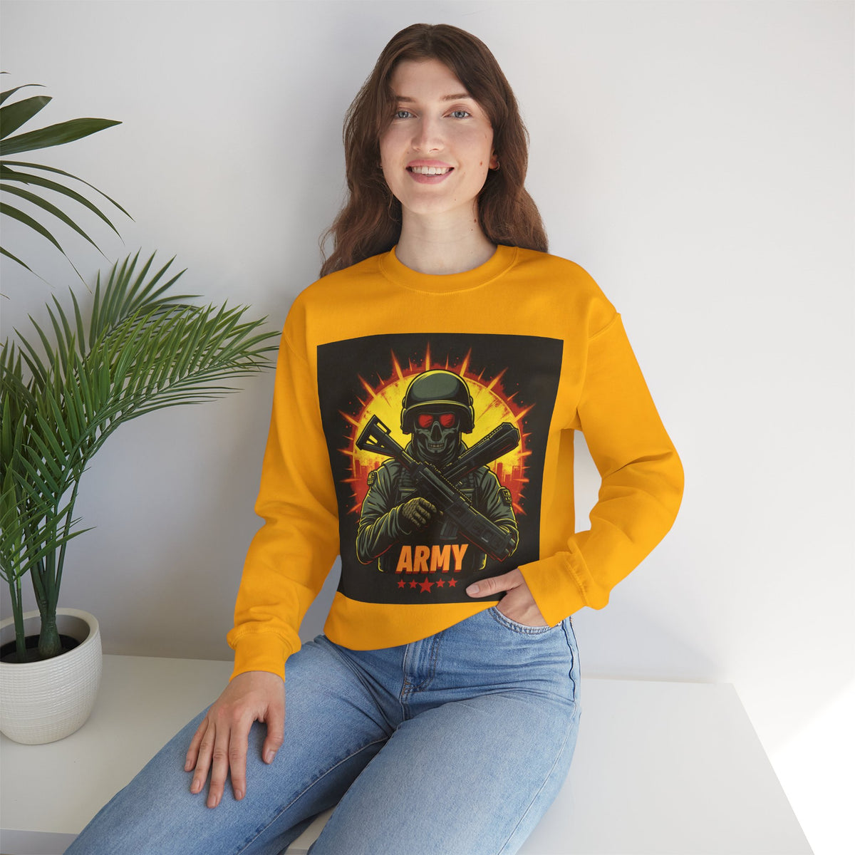 Army Tribute Skull Graphic Sweatshirt | Intuition Within