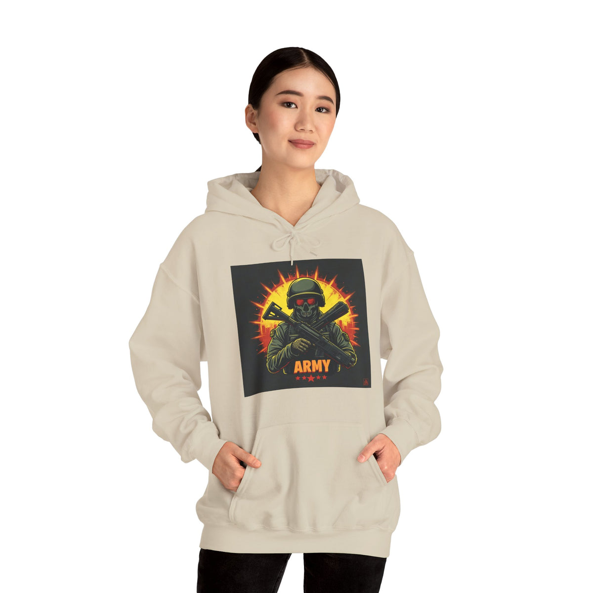 Army Tribute Skull Soldier Hoodie | Intuition Within