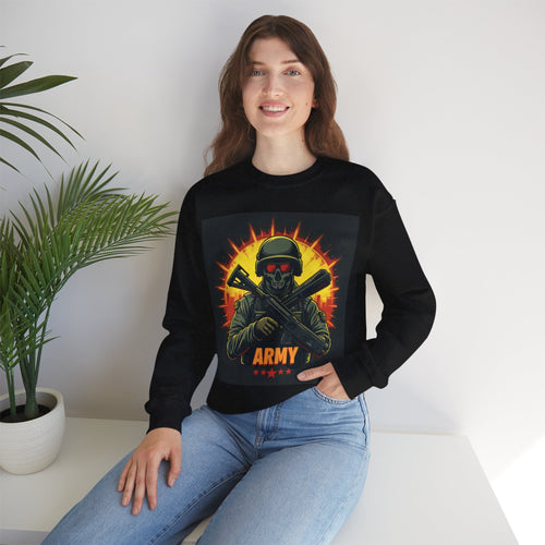 Army Tribute Skull Graphic Sweatshirt | Intuition Within