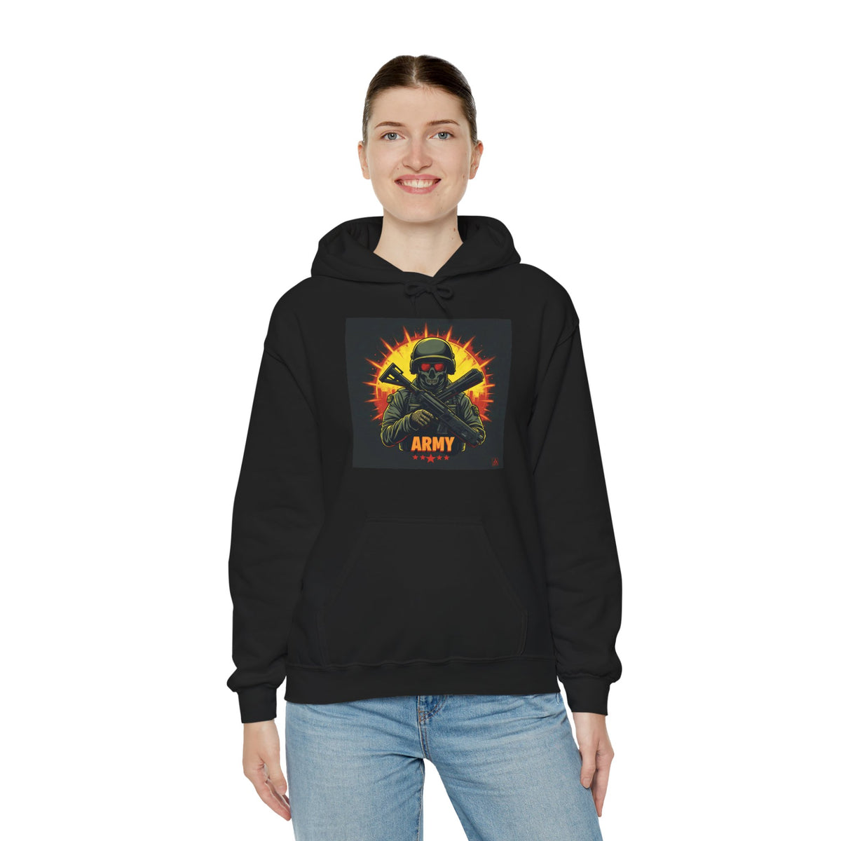 Army Tribute Skull Soldier Hoodie | Intuition Within