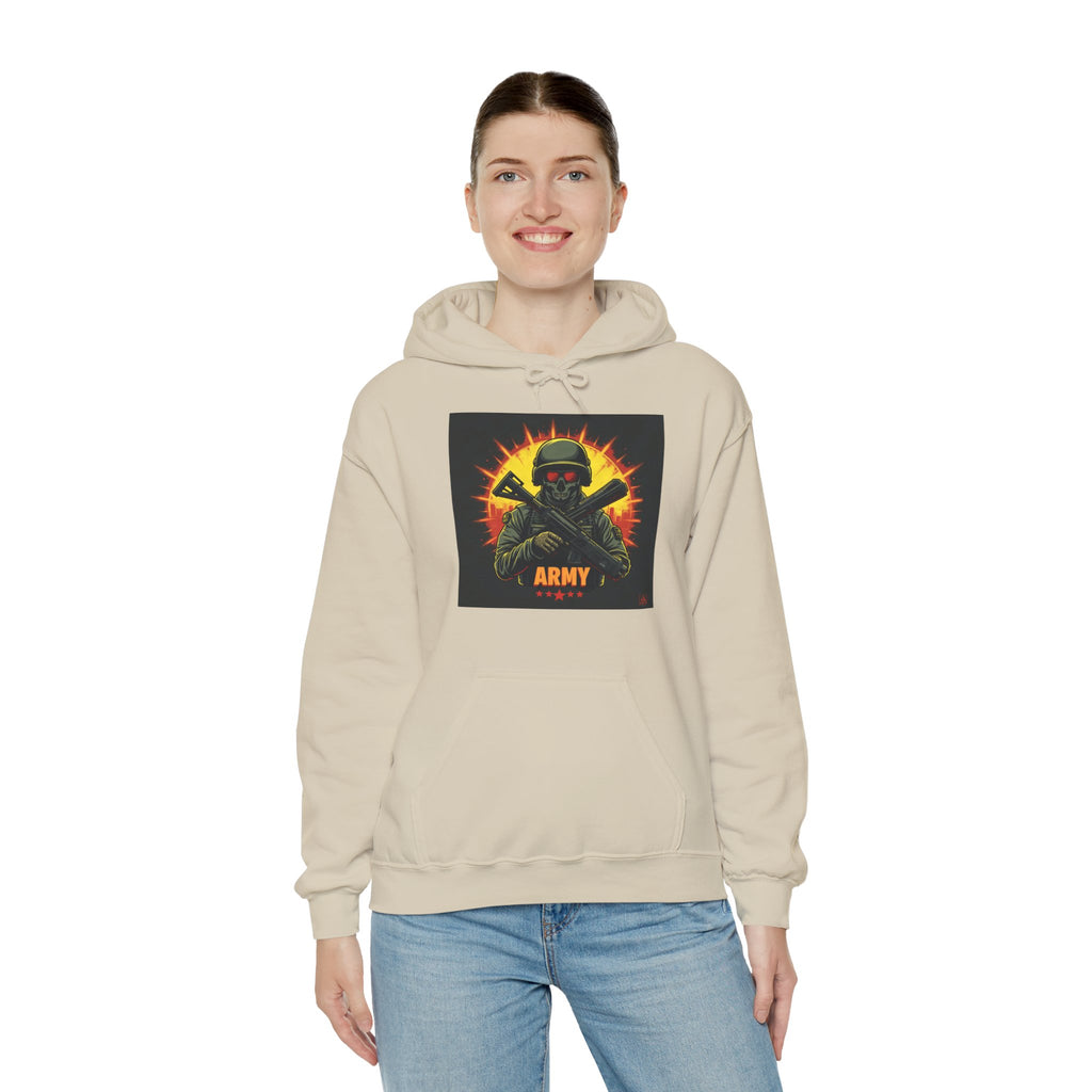 Army Tribute Skull Soldier Hoodie | Intuition Within